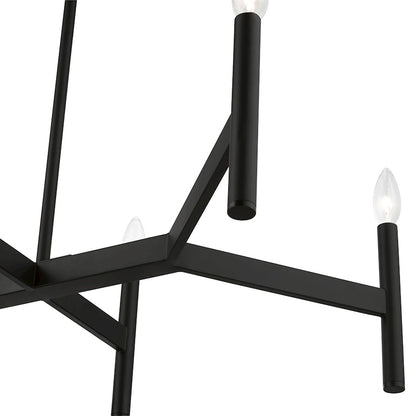 Livex Copenhagen 8 Light Linear Chandelier, Black