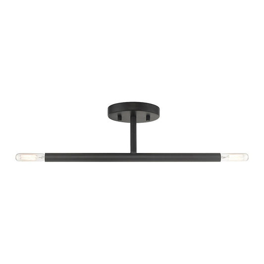Livex Copenhagen 2 Light Candelabra Semi-Flush Mount, Black
