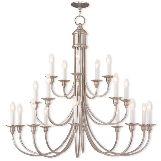 Livex Cranford 20 Light Foyer Chandelier, Brushed Nickel