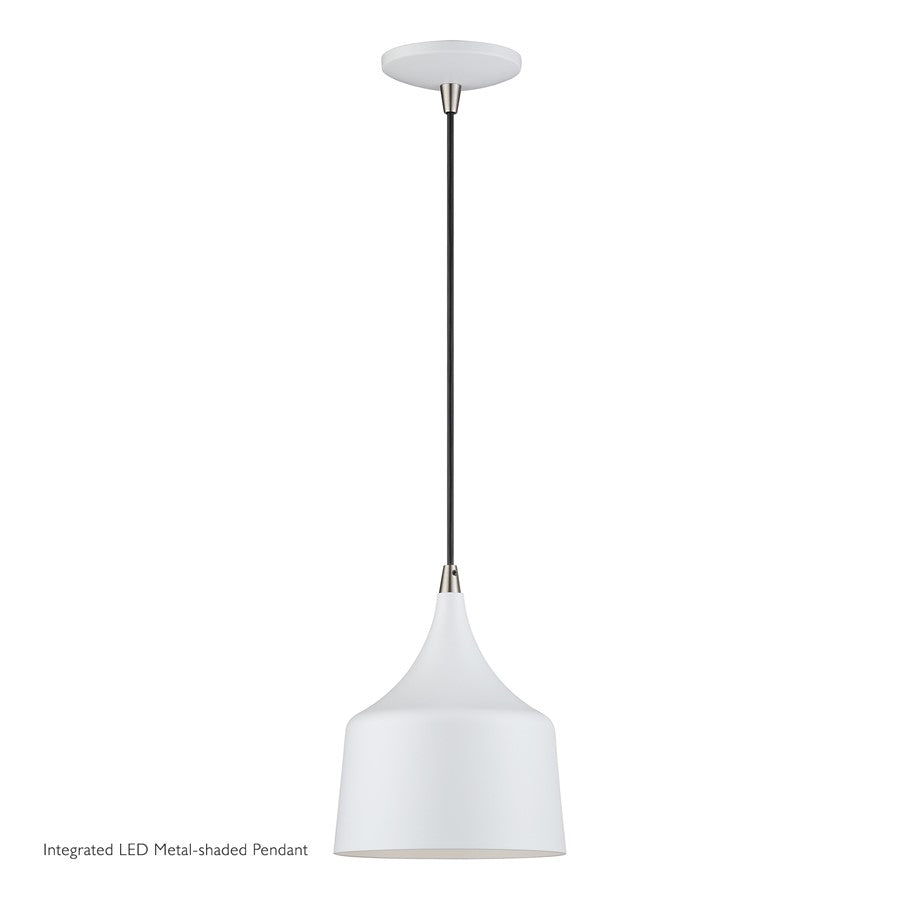 Livex Bolita Lt LED Pendant, White/Nickel/White Aluminum/White - 51472-03