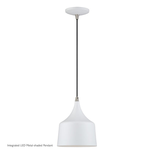 Livex Bolita Lt LED Pendant, White/Nickel/White Aluminum/White - 51472-03