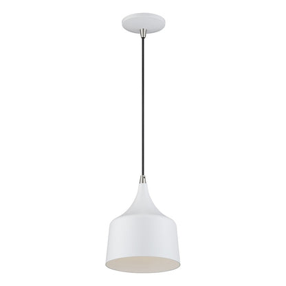 Livex Bolita Lt LED Pendant, White/Nickel/White Aluminum/White