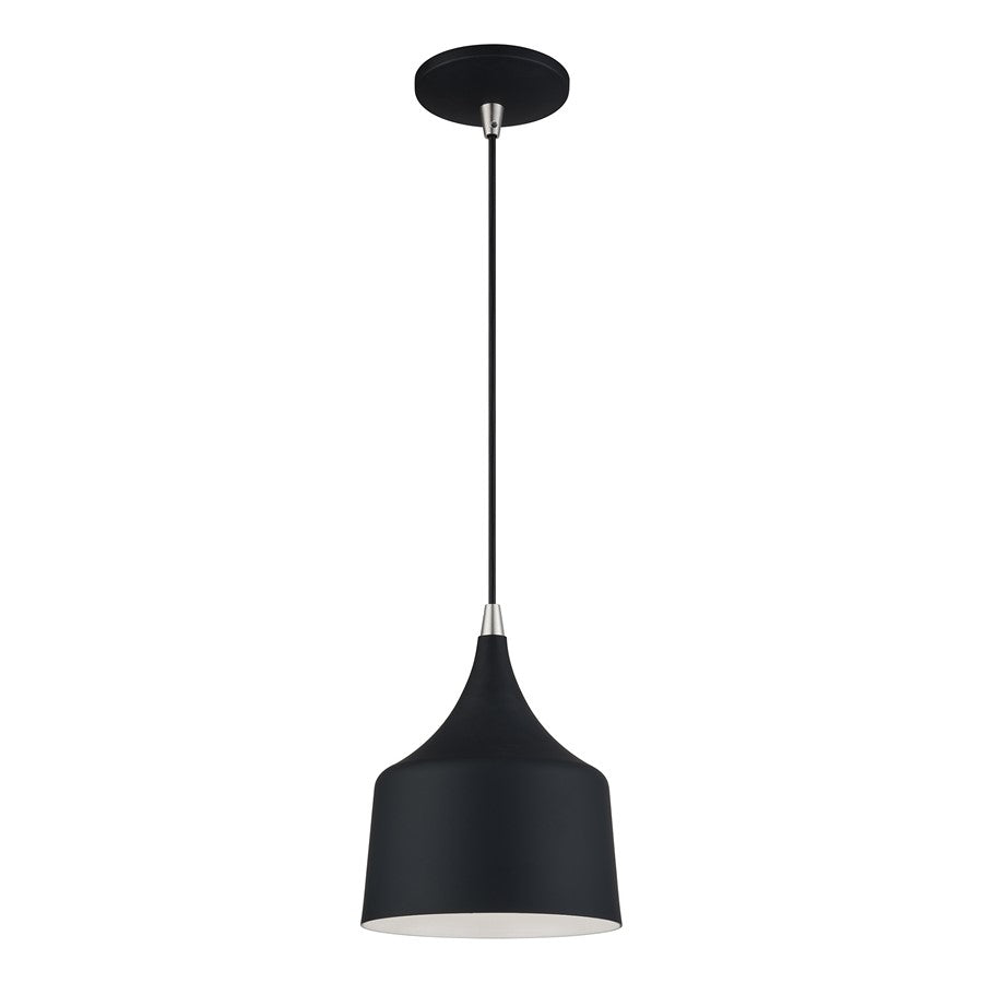 Livex Bolita Lt LED Pendant, Black/Nickel/Black Aluminum/White
