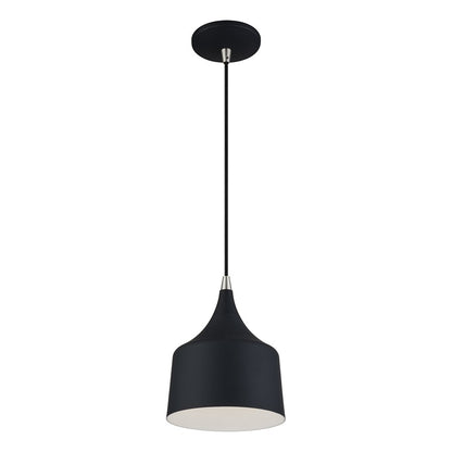 Livex Bolita Lt LED Pendant, Black/Nickel/Black Aluminum/White