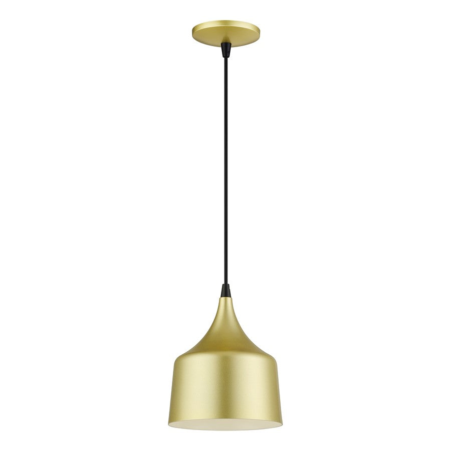 Livex Bolita Lt LED Pendant, Gold/Black/Gold Aluminum/White