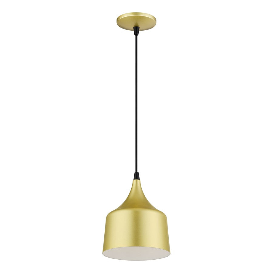 Livex Bolita Lt LED Pendant, Gold/Black/Gold Aluminum/White