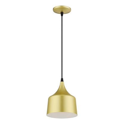 Livex Bolita Lt LED Pendant, Gold/Black/Gold Aluminum/White