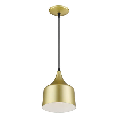 Livex Bolita Lt LED Pendant, Gold/Black/Gold Aluminum/White