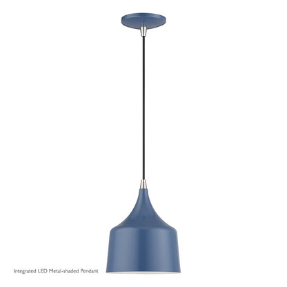 Livex Bolita Lt LED Pendant, Blue/Nickel/Blue Aluminum/White - 51472-84