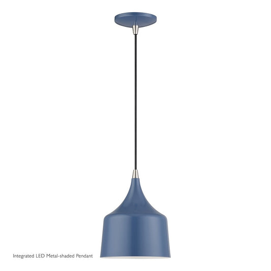 Livex Bolita Lt LED Pendant, Blue/Nickel/Blue Aluminum/White - 51472-84