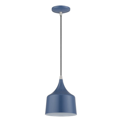 Livex Bolita Lt LED Pendant, Blue/Nickel/Blue Aluminum/White