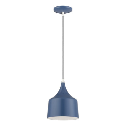 Livex Bolita Lt LED Pendant, Blue/Nickel/Blue Aluminum/White