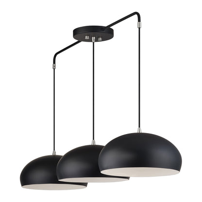 Livex Domma 3Lt Extra Large Chandelier, Black/Nickel/Black/White