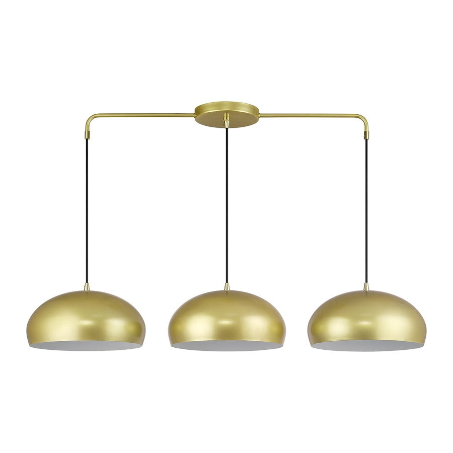 Livex Domma 3Lt 14" Chandelier, Gold/Polished Brass/White