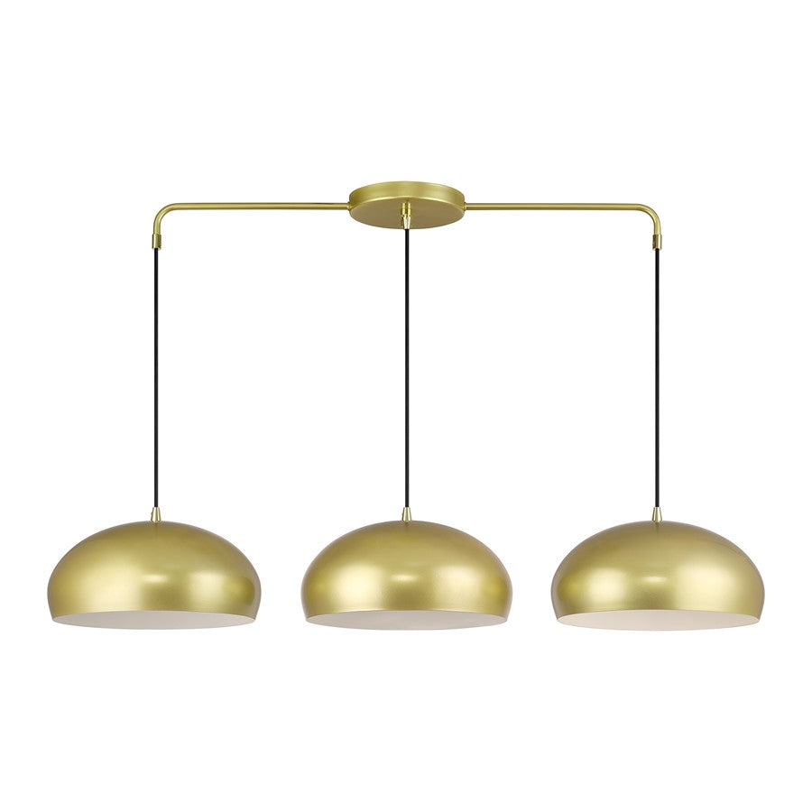 Livex Domma 3Lt 14" Chandelier, Gold/Polished Brass/White