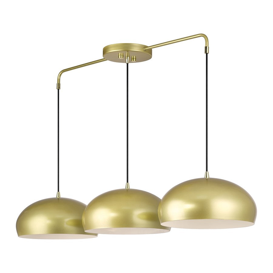 Livex Domma 3Lt 14" Chandelier, Gold/Polished Brass/White