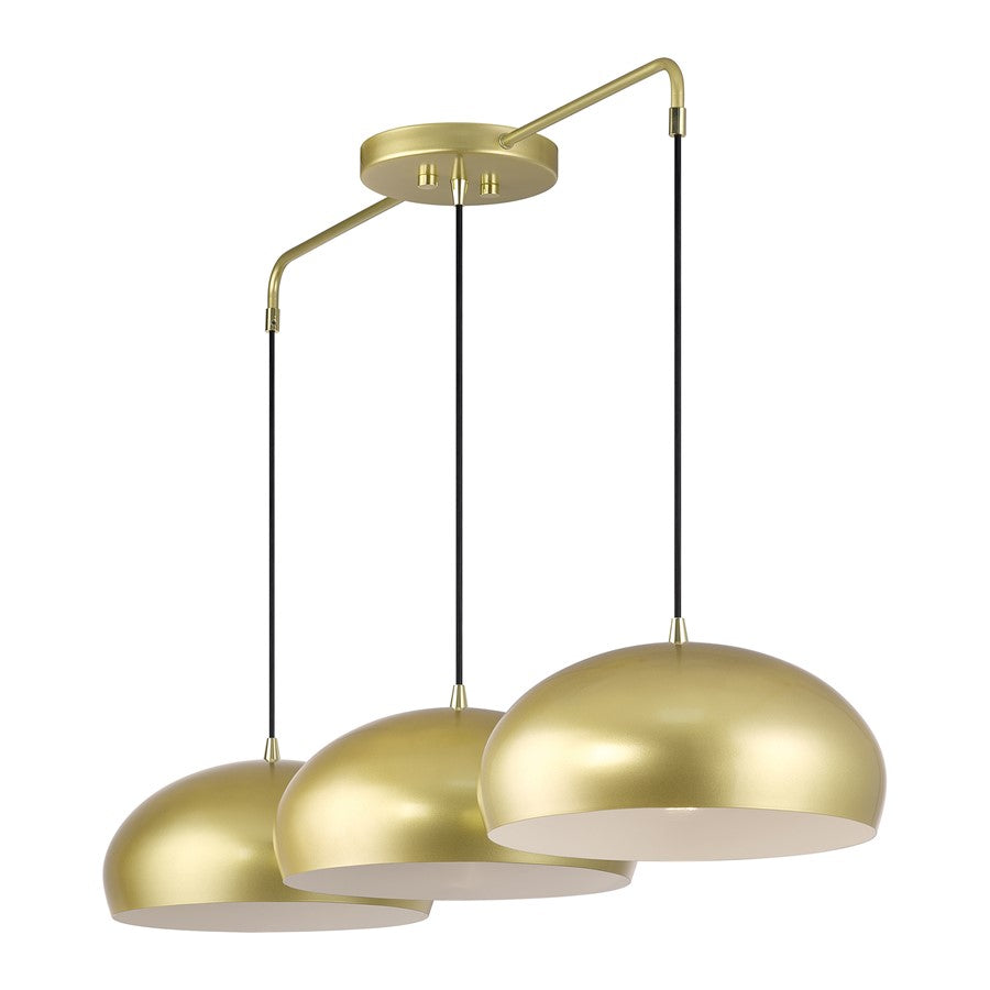 Livex Domma 3Lt 14" Chandelier, Gold/Polished Brass/White