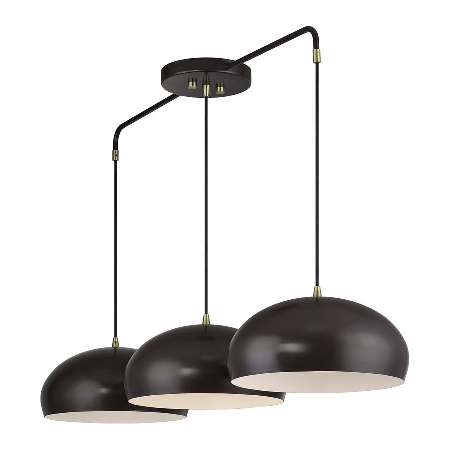 Livex Domma 3Lt Extra Large Chandelier, Bronze/Brass/Bronze/White