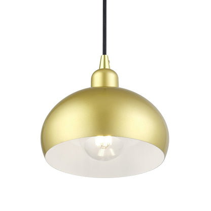 Livex Domma 1Lt Mini Pendant, Gold/Polished Brass/Gold/White