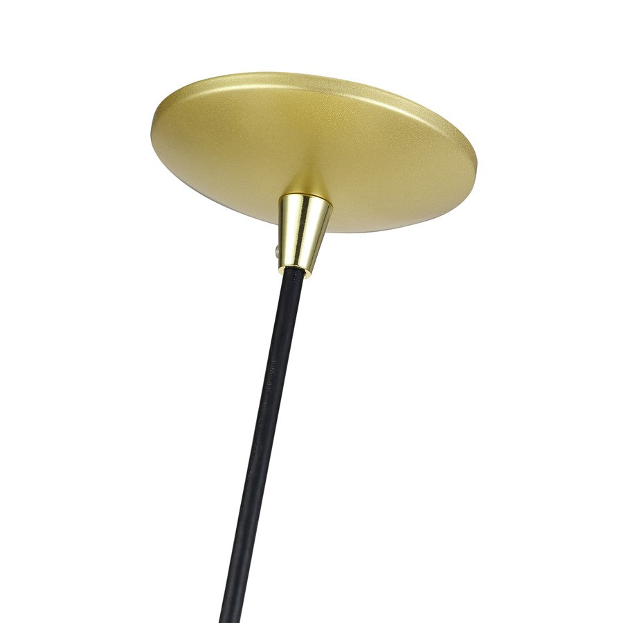 Livex Domma 1Lt 10"Dia Pendant, Gold/Polished Brass/Gold/White