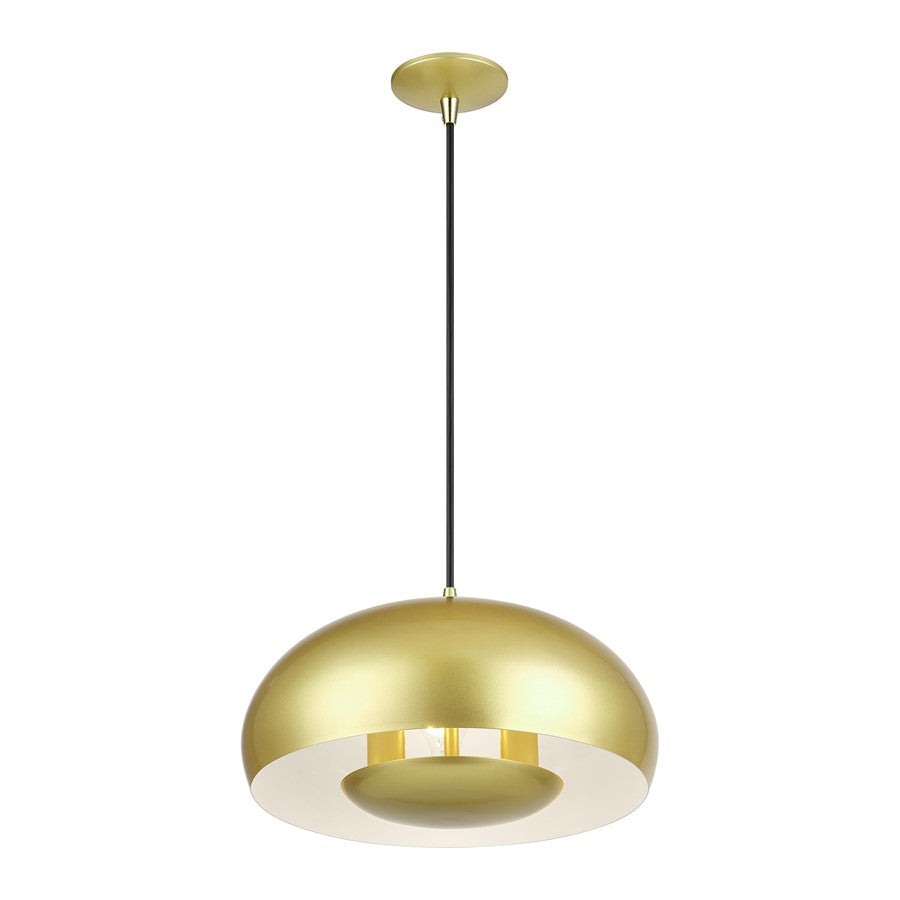 Livex Domma 3Lt Pendant, Gold/Polished Brass/Gold/White