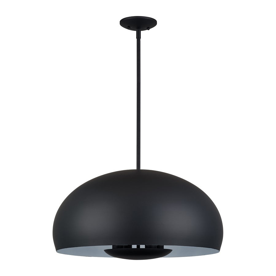Livex Domma 4Lt Pendant, Black/Black Steel/Shiny White