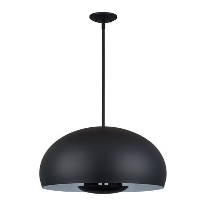 Livex Domma 4Lt Pendant, Black/Black Steel/Shiny White