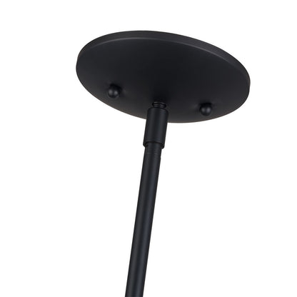 Livex Domma 4Lt Pendant, Black/Black Steel/Shiny White