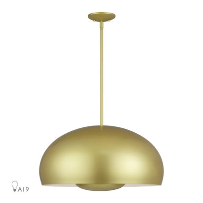 Livex Domma 4Lt Pendant, Soft Gold/Soft Gold Steel/Shiny White - 51518-33