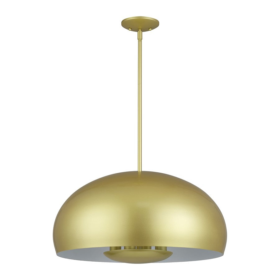 Livex Domma 4Lt Pendant, Soft Gold/Soft Gold Steel/Shiny White