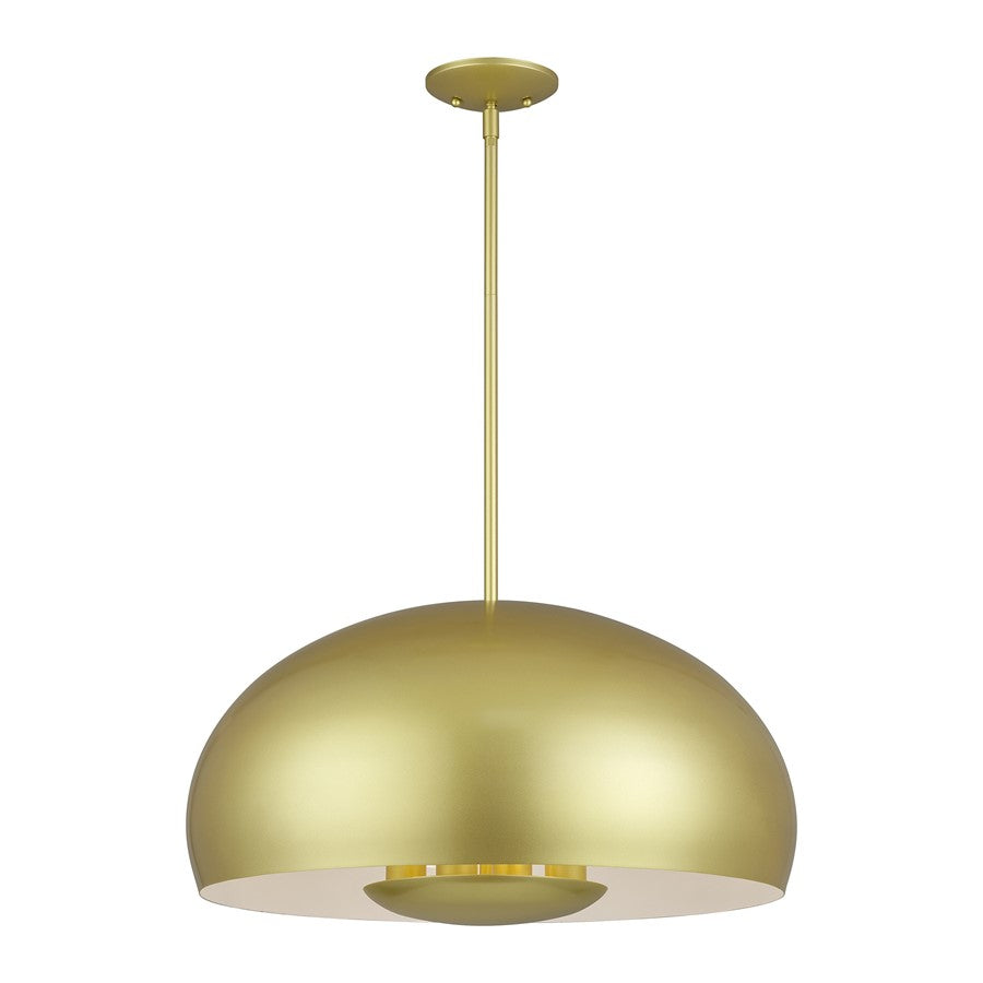 Livex Domma 4Lt Pendant, Soft Gold/Soft Gold Steel/Shiny White