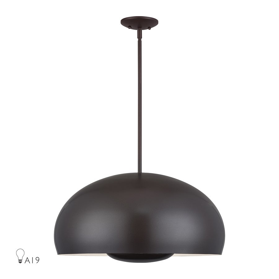 Livex Domma 4Lt Pendant, Bronze/Bronze Steel/Shiny White - 51518-92