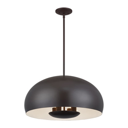 Livex Domma 4Lt Pendant, Bronze/Bronze Steel/Shiny White