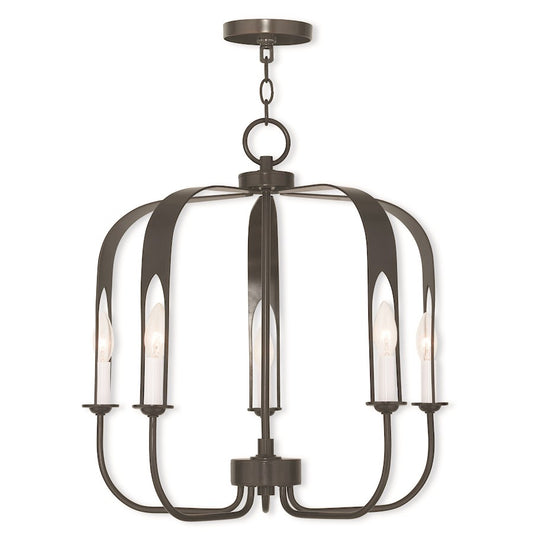 Livex Addison 5 Light Chandelier, English Bronze