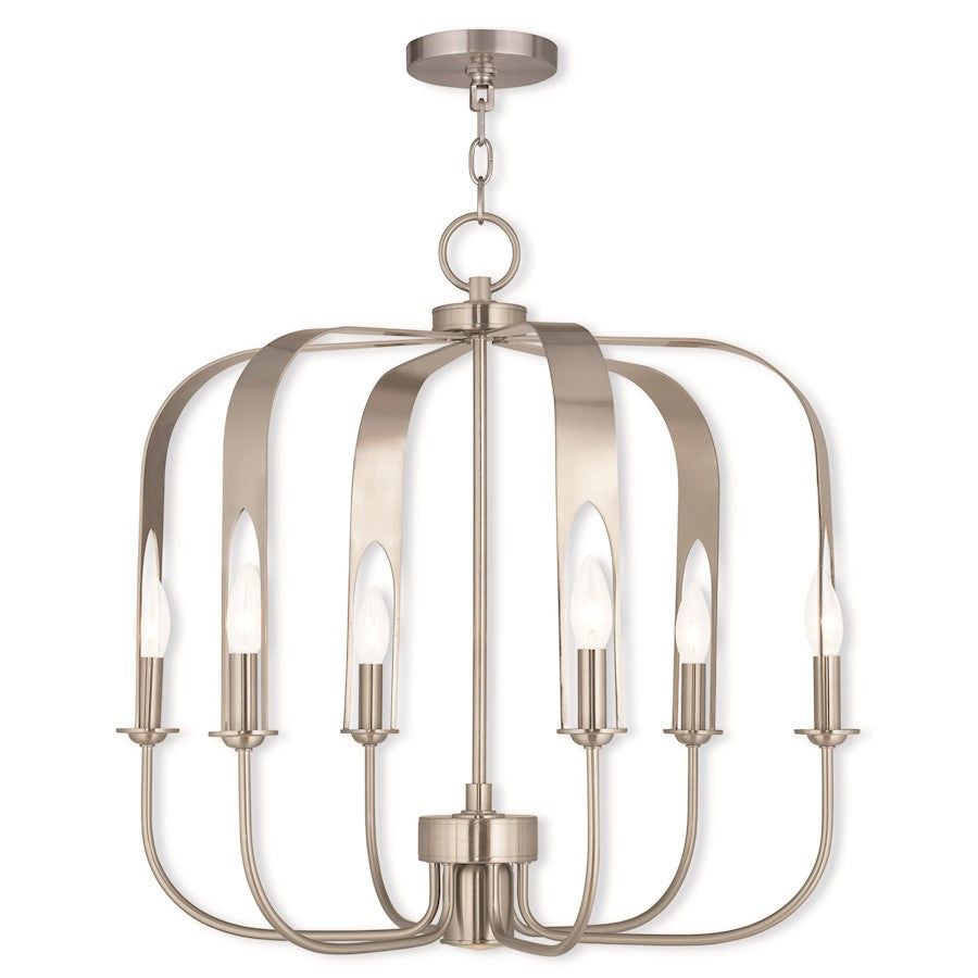 Livex Addison 7 Light Chandelier, Brushed Nickel