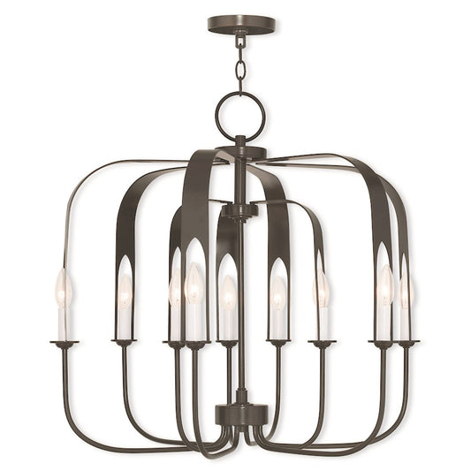 Livex Addison 9 Light Chandelier, English Bronze