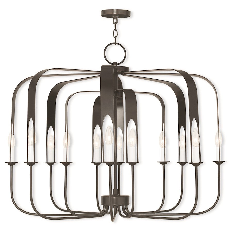 Livex Addison 12 Light Chandelier, English Bronze