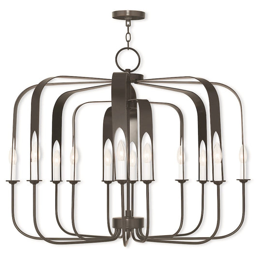 Livex Addison 12 Light Chandelier, English Bronze