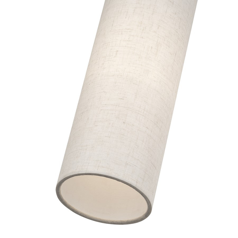 Livex Monroe 1Lt 8" Mini Pendant, Brass/Oatmeal/White