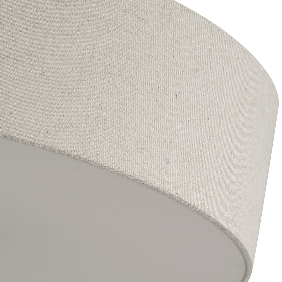 Livex Monroe 2Lt 13" Dia Semi-Flush, Brass/Oatmeal/White