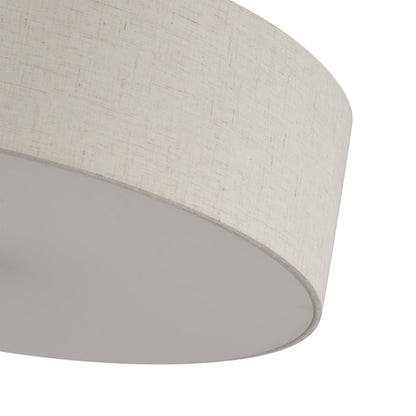 Livex Monroe 4Lt 18" Dia Semi-Flush, Brass/Oatmeal/White