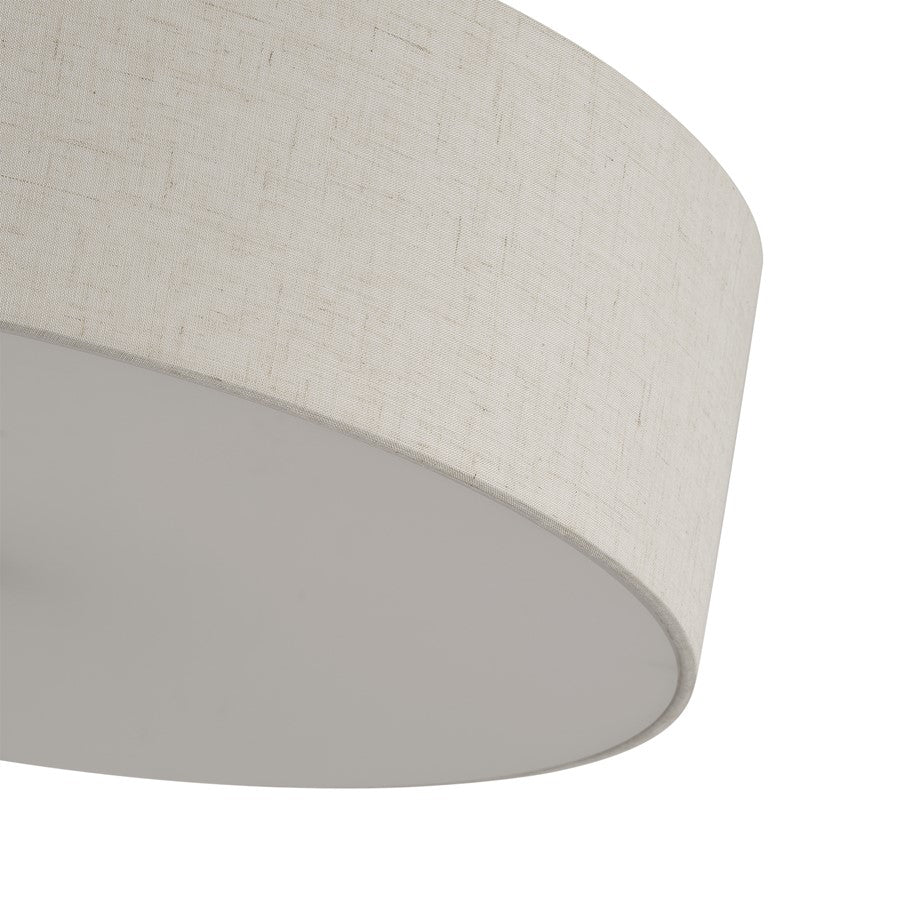 Livex Monroe 5Lt 9" Semi-Flush, Brass/Oatmeal/White