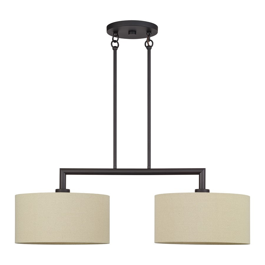 Livex Bellingham 2Lt Large Chandelier, Bronze/Parchment Hardback