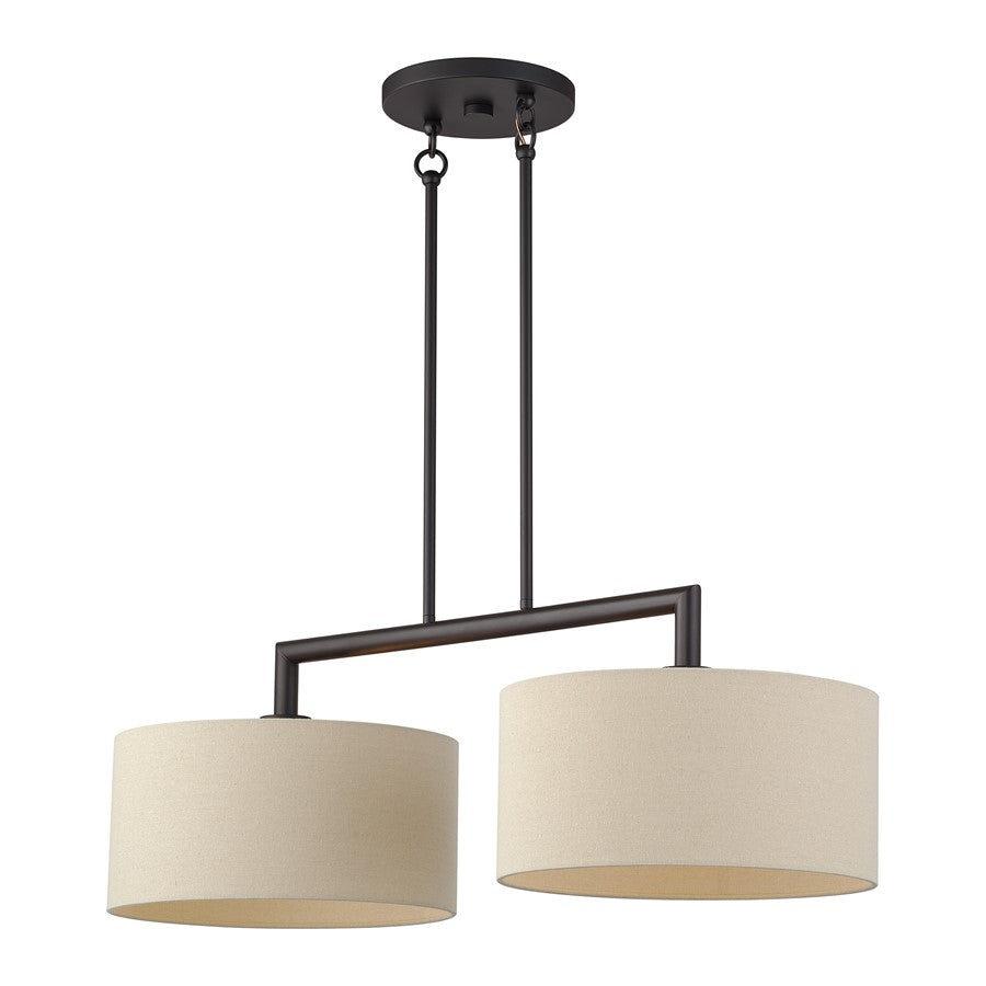 Livex Bellingham 2Lt Large Chandelier, Bronze/Parchment Hardback