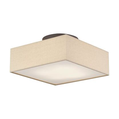 Livex Summit 4Lt Large Semi-Flush, Bronze/Parchment Hardback/White