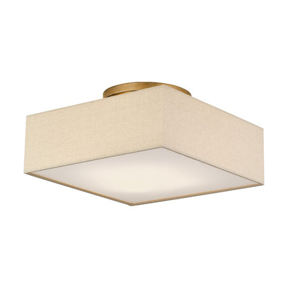 Livex Summit 4Lt Large Semi-Flush, Gold/Parchment Hardback/White