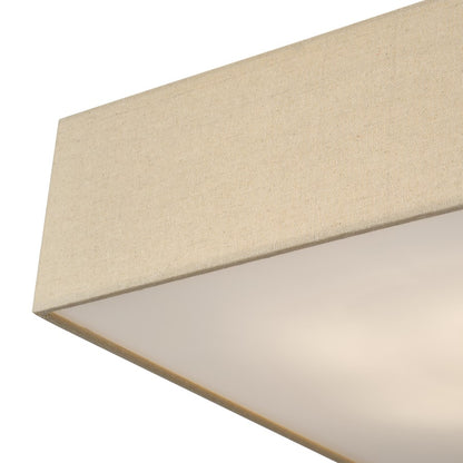 Livex Summit 4Lt Large Semi-Flush, Gold/Parchment Hardback/White