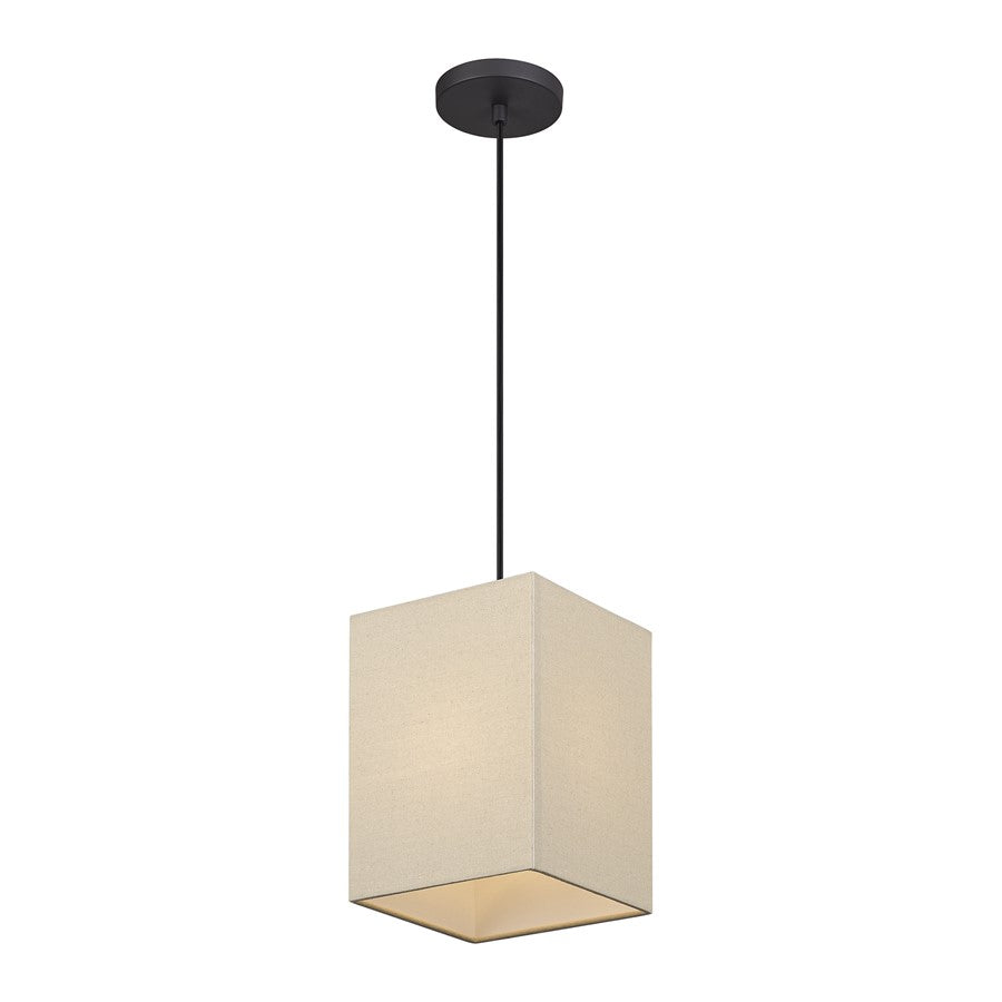 Livex Summit 1Lt Pendant, Bronze/Parchment Hardback/White