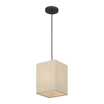 Livex Summit 1Lt Pendant, Bronze/Parchment Hardback/White