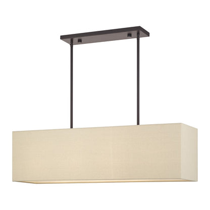 Livex Summit 4Lt Large Chandelier, Bronze/Parchment Hardback/White - 52276-07